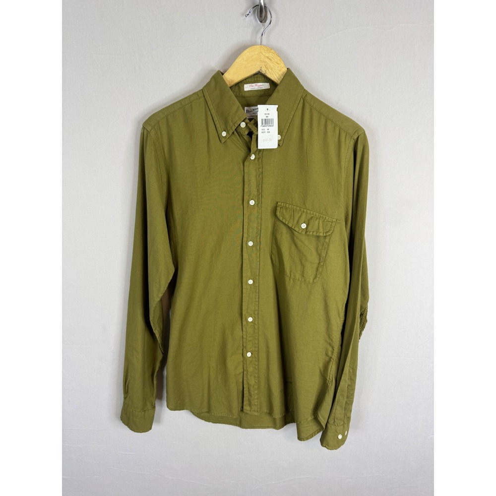Gant Rugger The Hugger Fluffy Oxford Shirt Mens M NWT Olive Green Button Down